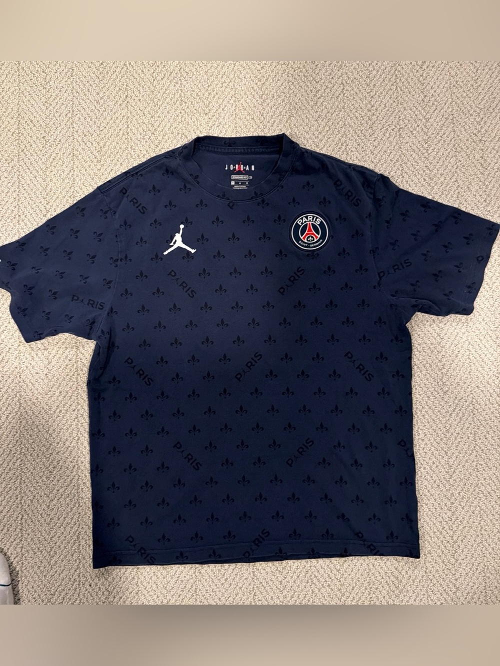 Nike Jordan x PSG Men's Navy Logo Tee
